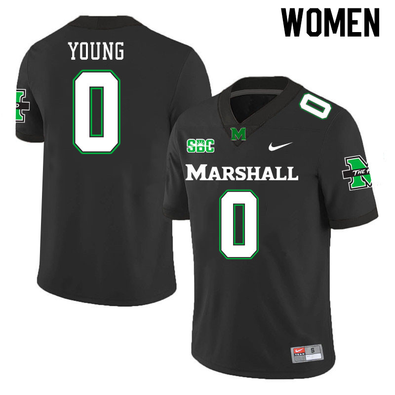 Women #0 Randy Young Marshall Thundering Herd SBC Conference College Football Jerseys Stitched-Black Women #0 Randy Young Marshall Thundering Herd SBC Conference College Football Jerseys Stitched-Black